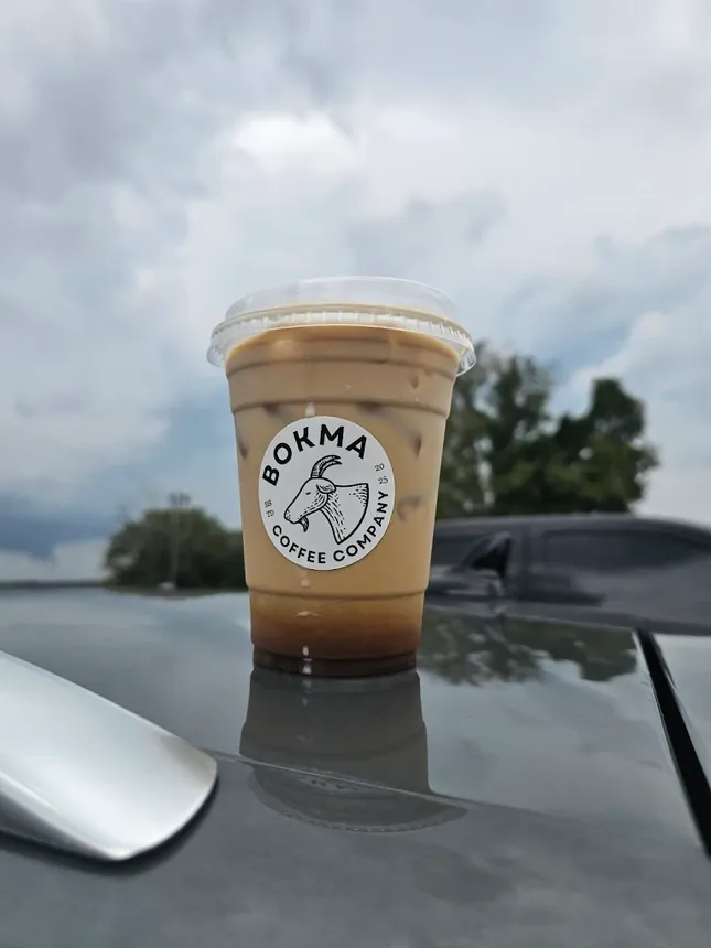 Bokma cold brew in a branded cup